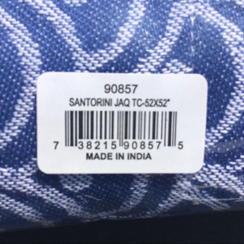 Design Imports Tablecloth 52” x 52” Santorini Ocean Blue Tropical Fish New